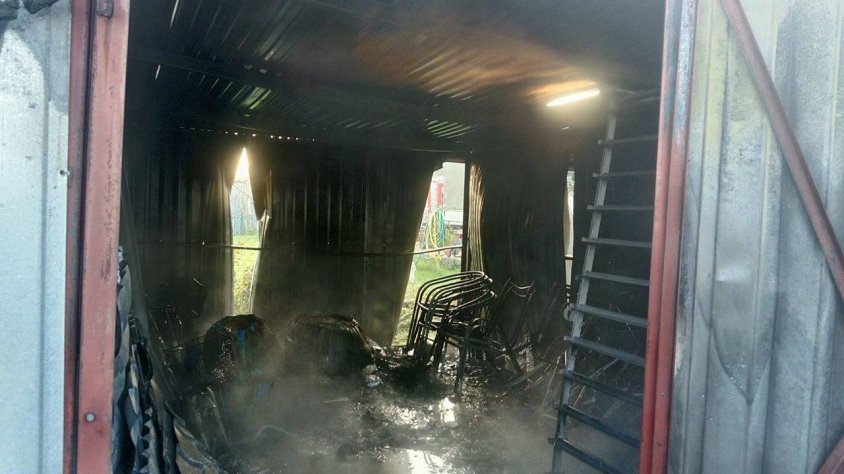 Pożar garaży w Suchowie
