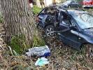 Osobówka uderzyła w drzewo, Kierowca był pod wpływem alkoholu.