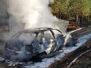 2018-10-13 W lesie palił się samochód. Przyczyny pożaru ustala Policja