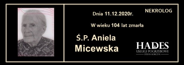 Ś.P. ANIELA MICEWSKA