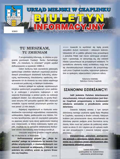Biuletyn Informacyjny - publikacja samorządowa Czaplinka I 2015