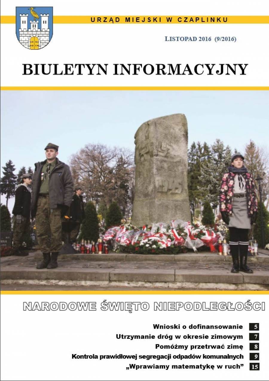Biuletyn Informacyjny - publikacja samorządowa Czaplinka (Listopad 2016 11/2016)
