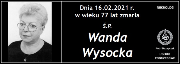 Ś.P. Wanda Wysocka
