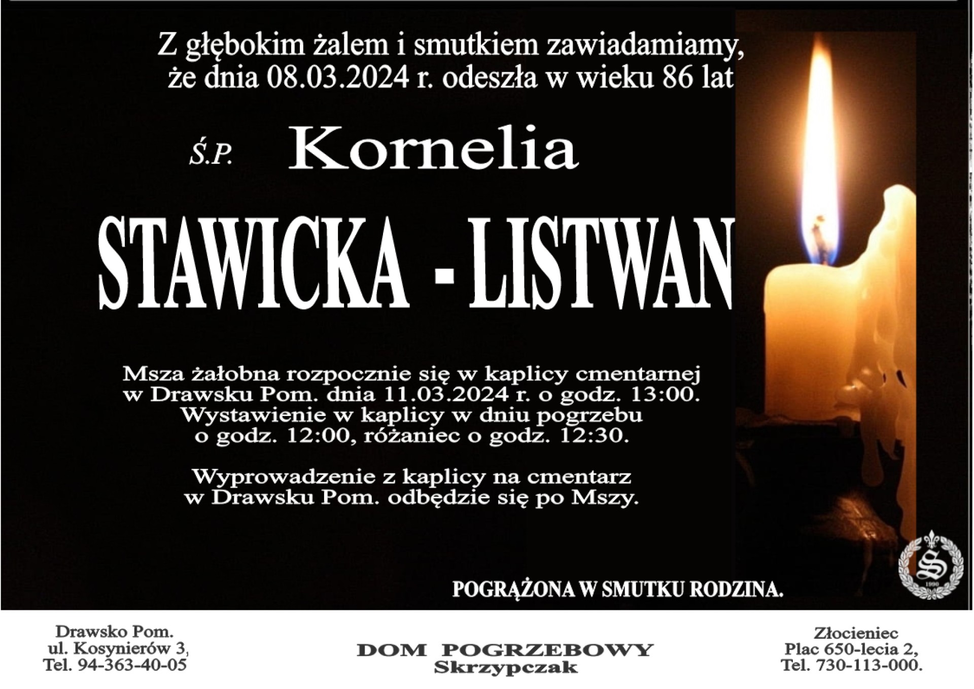 Ś. P. Kornelia Stawicka - Listwan