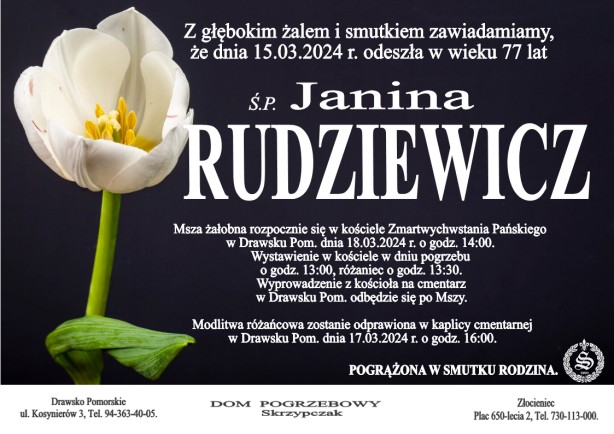 Ś. P Janina Rudziewicz
