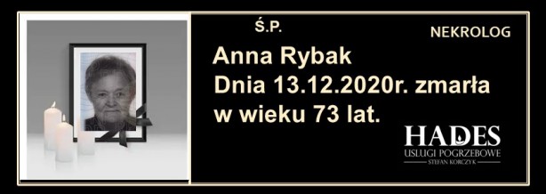 Ś.P. ANNA RYBAK