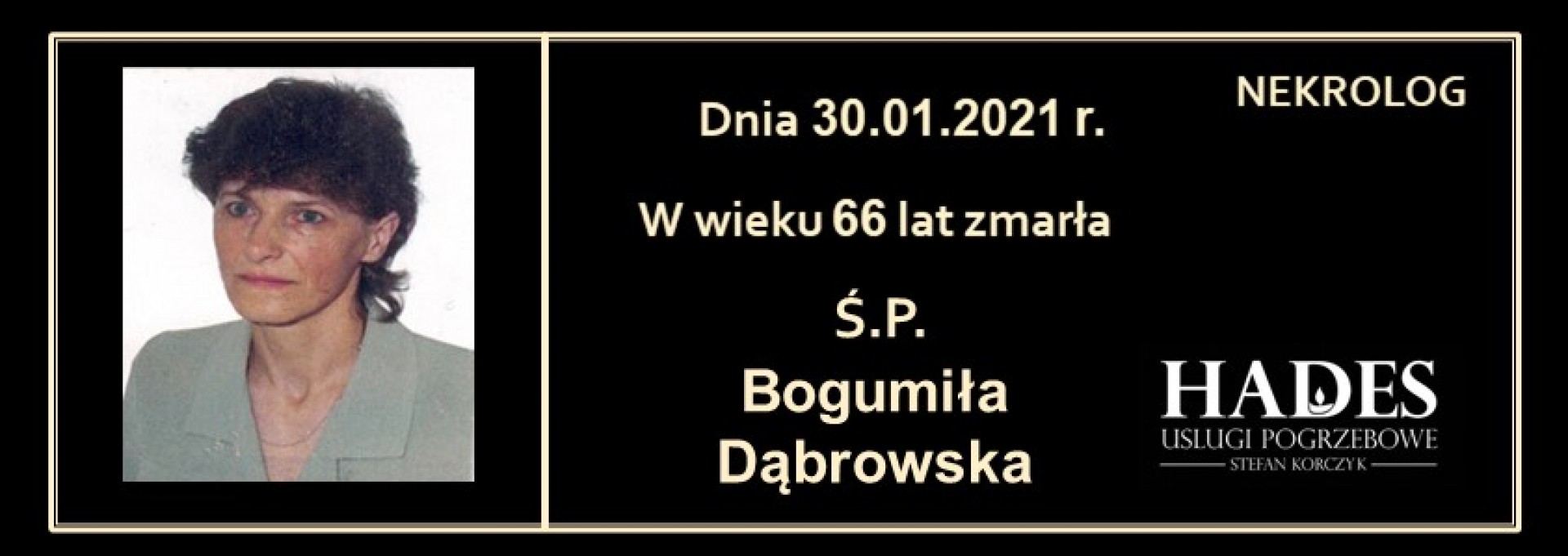 Ś.P. Bogumiła Dąbrowska