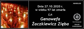Ś.P. Genowefa Żaczkiewicz Zięba